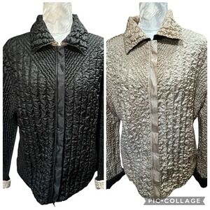 Vintage UBU Sz XL 90s Crinkle Lightweight Jacket Reversible Stretch Pockets